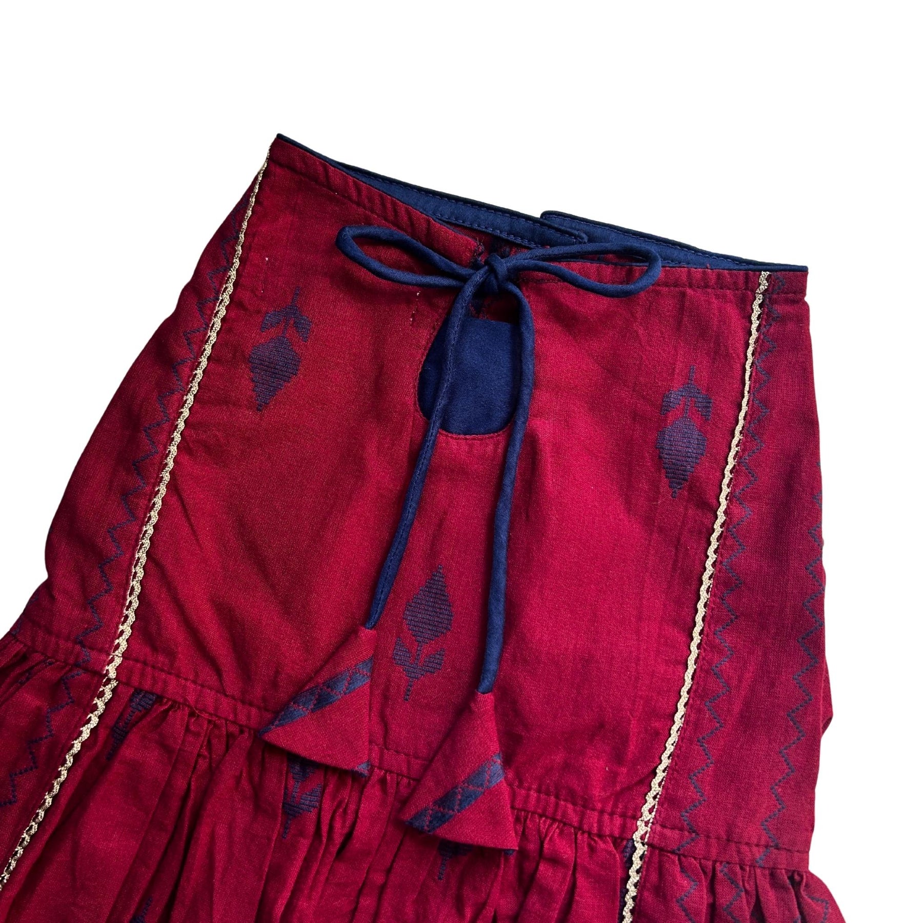 MAROON JAMDANI HANDWOVEN DRESS FOR DOGS AND CATS