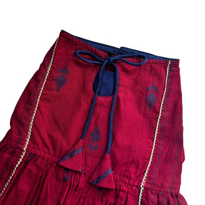 MAROON JAMDANI HANDWOVEN DRESS FOR DOGS AND CATS