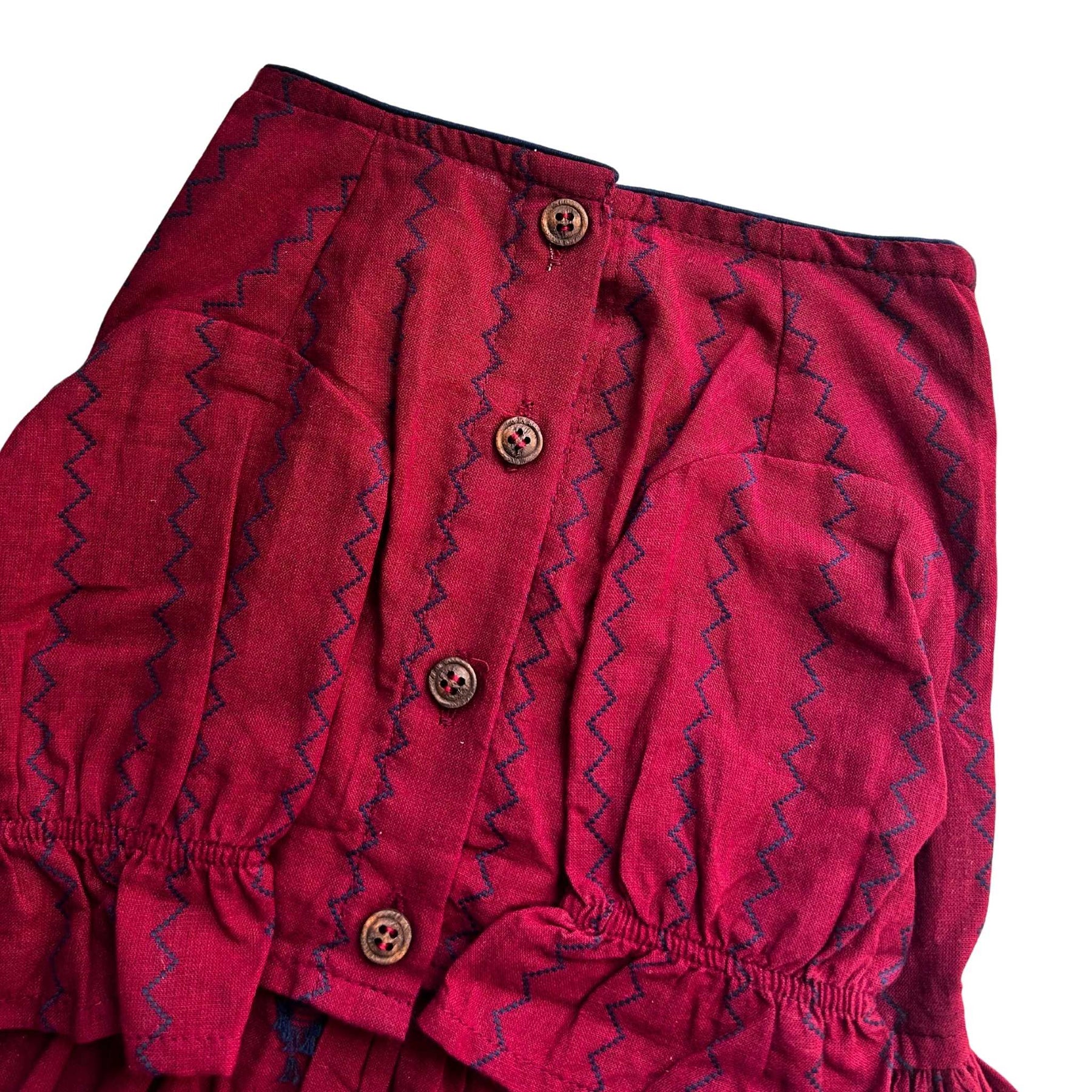 MAROON JAMDANI HANDWOVEN DRESS FOR DOGS AND CATS