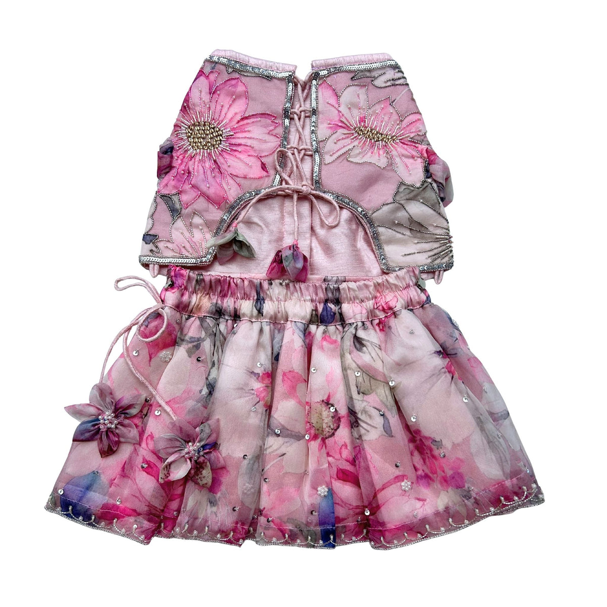 GULNOOR PRINTED HAND EMBROIDERY LEHENGA FOR DOGS AND CATS
