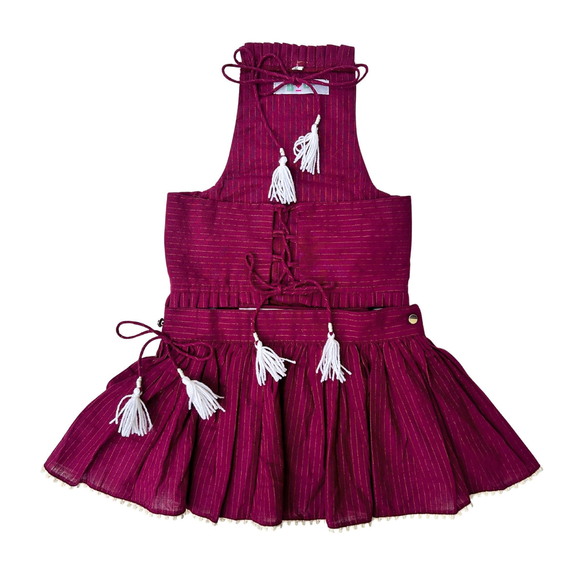 DARK MAGENTA IKAT TIE UP LEHENGA FRO DOGS AND CATS
