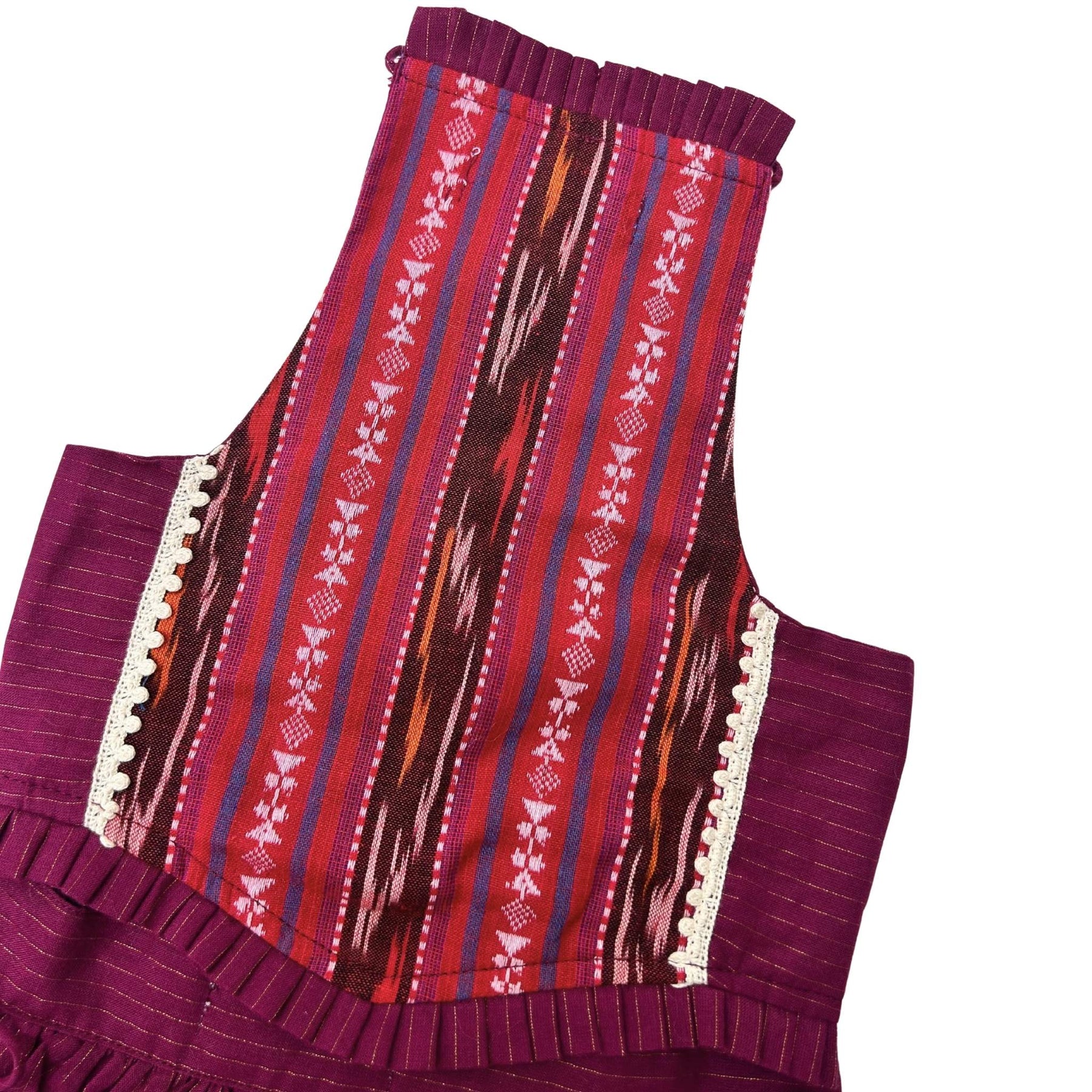 DARK MAGENTA IKAT TIE UP LEHENGA FOR DOGS AND CATS