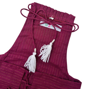 DARK MAGENTA IKAT TIE UP LEHENGA FOR DOGS AND CATS