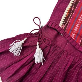 DARK MAGENTA IKAT TIE UP LEHENGA FOR DOGS AND CATS