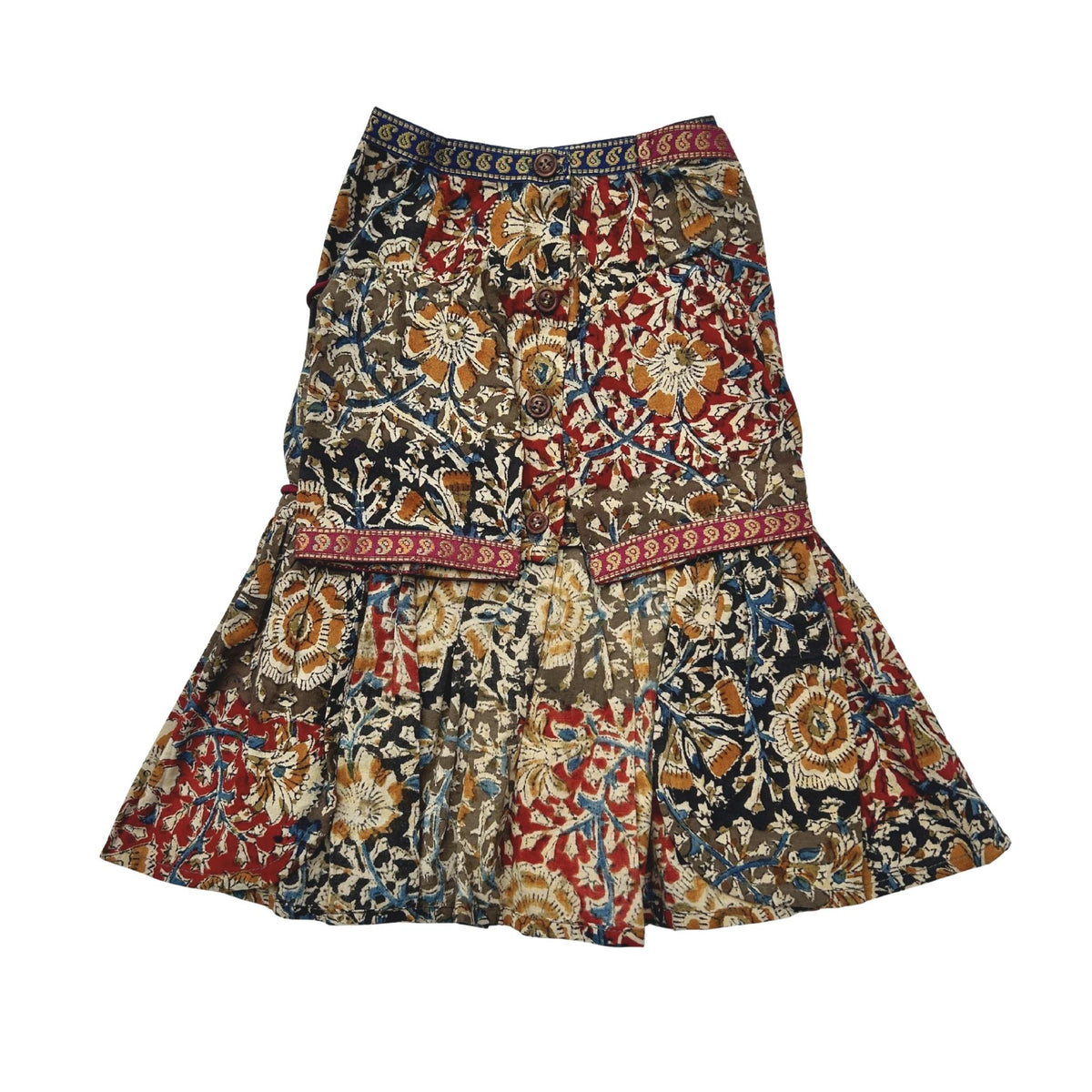 KALAMKARI FLORAL PRINTED ANGRAKHA ANARKALI FOR DOGS AND CATS