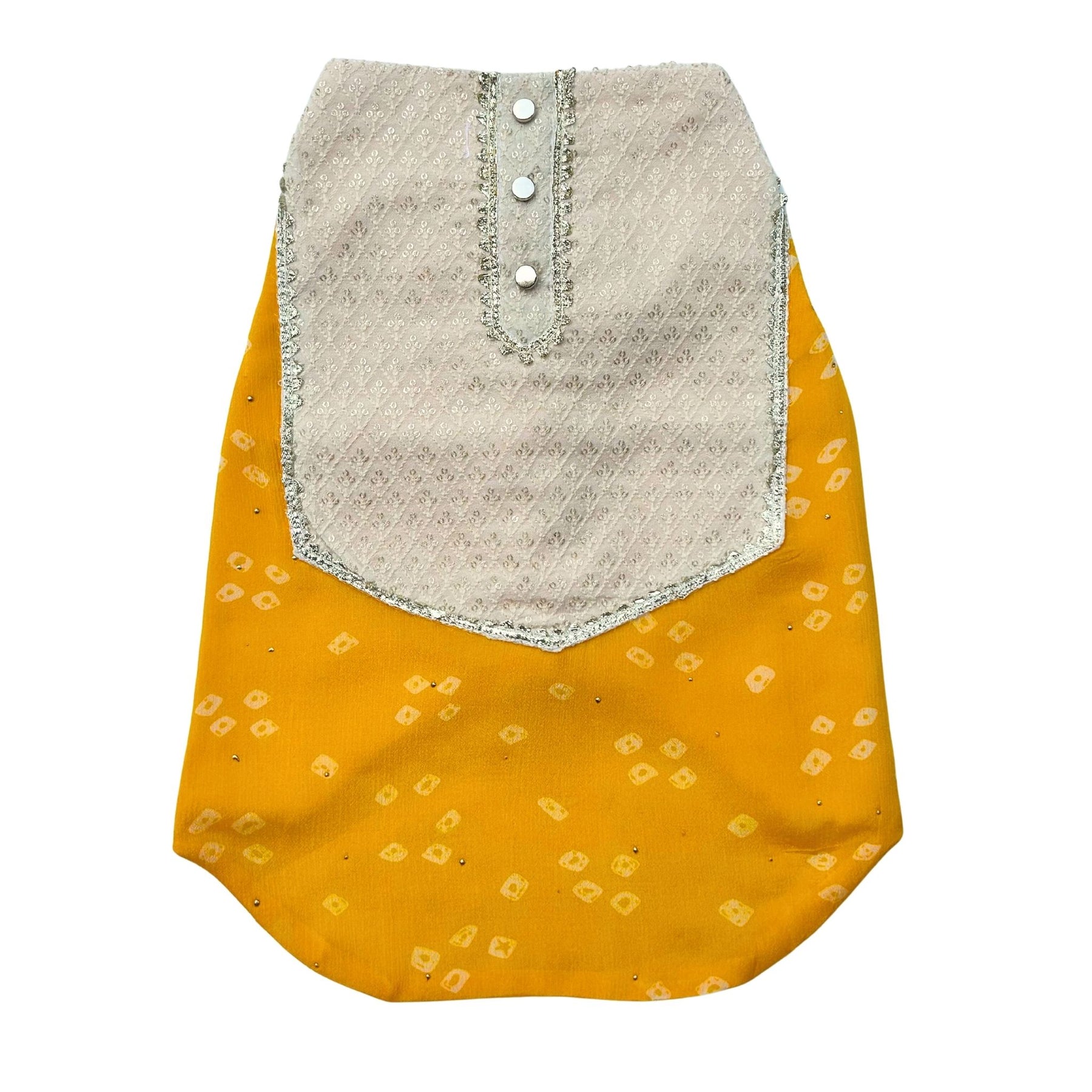 YELLOW BANDHANI WAISTCOAT FOR DOGS AND CATS