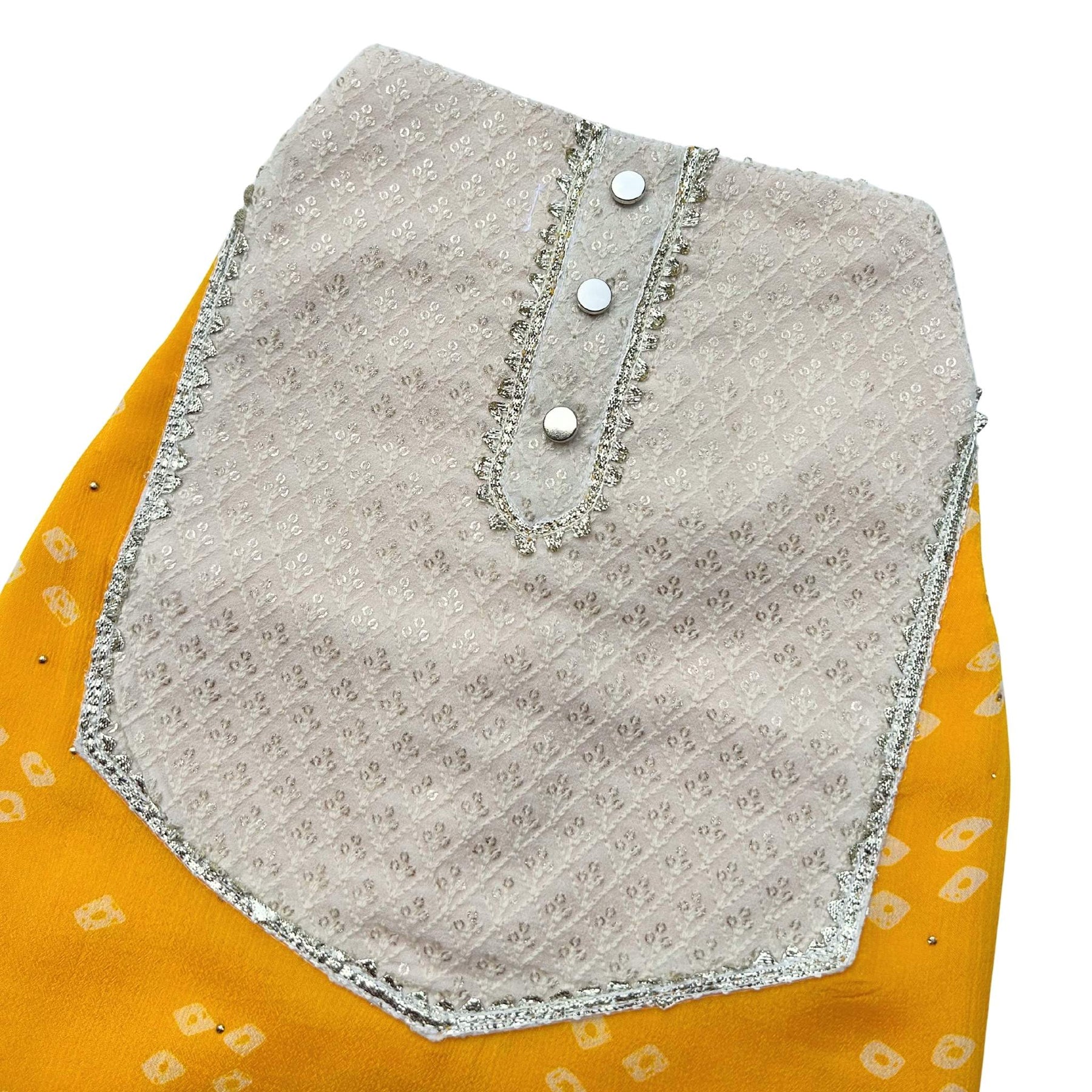 YELLOW BANDHANI WAISTCOAT FOR DOGS AND CATS
