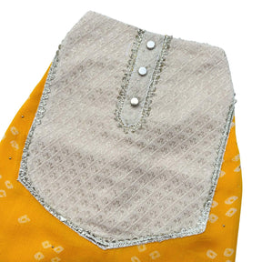 YELLOW BANDHANI WAISTCOAT FOR DOGS AND CATS