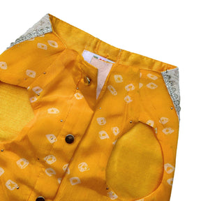 YELLOW BANDHANI WAISTCOAT FOR DOGS AND CATS