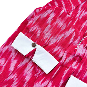 PINK COTTON IKAT PRINTED KURTA FOR DOGS AND CATS