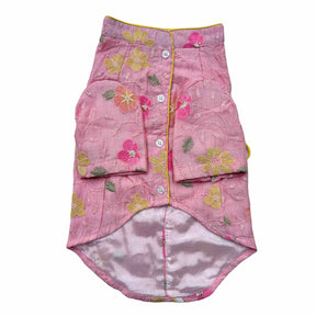 PASTEL PINK FLORAL THREAD EMBROIDERED KURTA FOR DOGS AND CATS