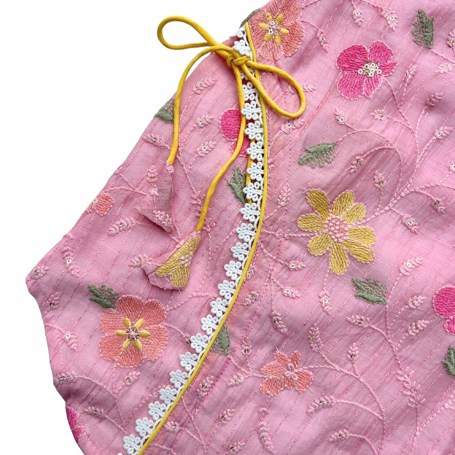 PASTEL PINK FLORAL THREAD EMBROIDERED KURTA FOR DOGS AND CATS