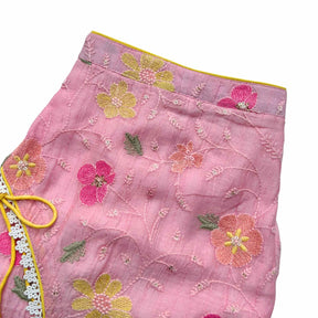 PASTEL PINK FLORAL THREAD EMBROIDERED KURTA FOR DOGS AND CATS
