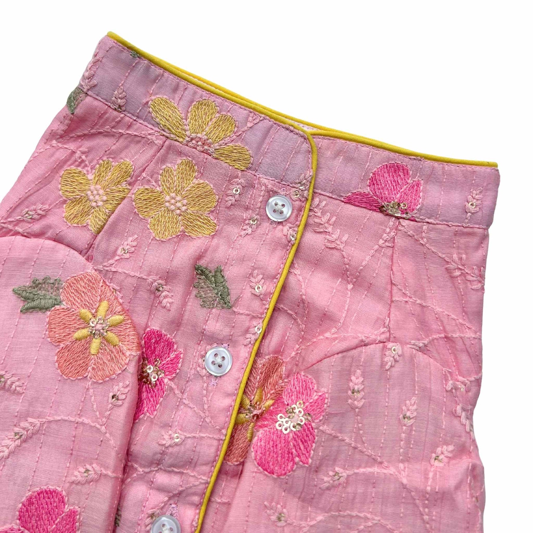 PASTEL PINK FLORAL THREAD EMBROIDERED KURTA FOR DOGS AND CATS