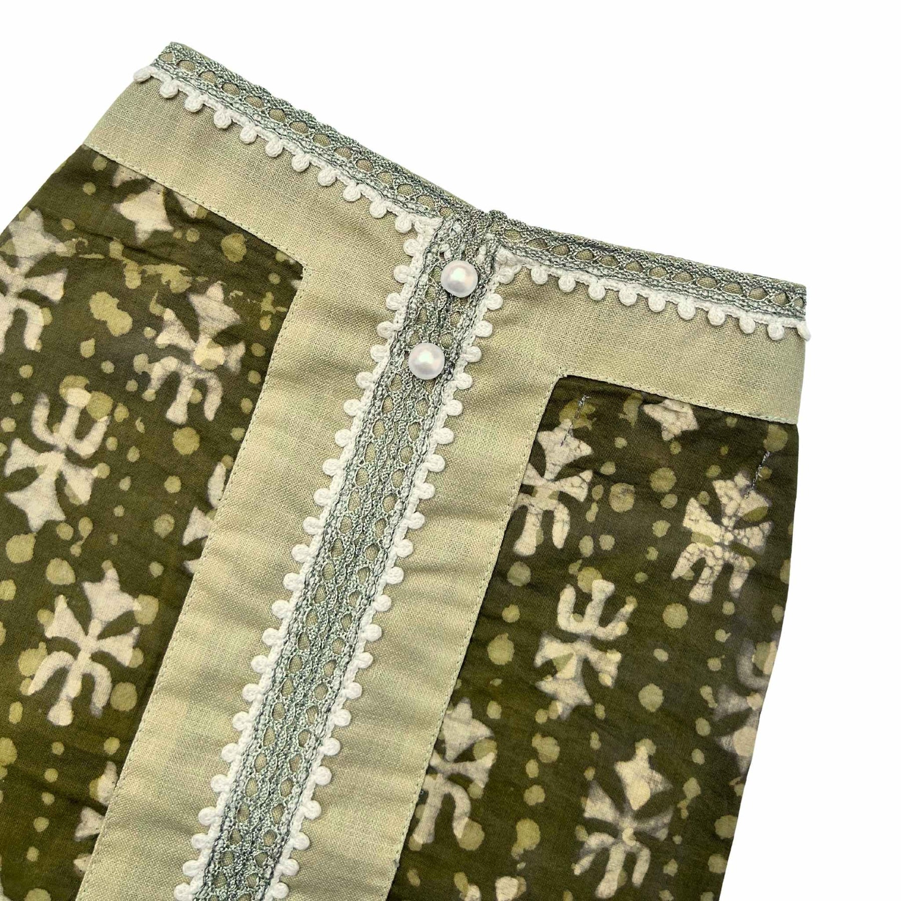 MEHENDI GREEN BATIK PRINT COTTON KURTA FOR DOGS AND CATS