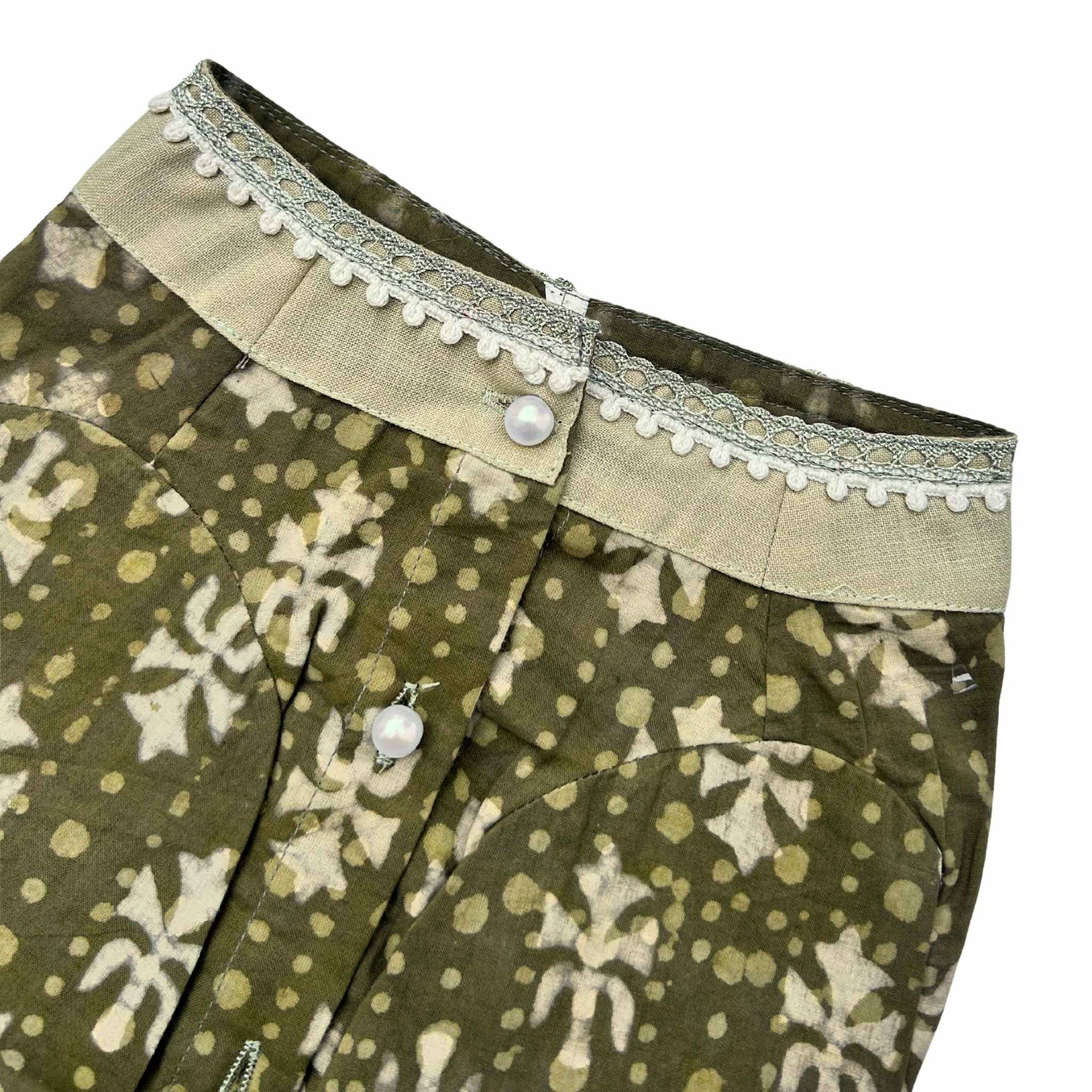 MEHENDI GREEN BATIK PRINT COTTON KURTA FOR DOGS AND CATS