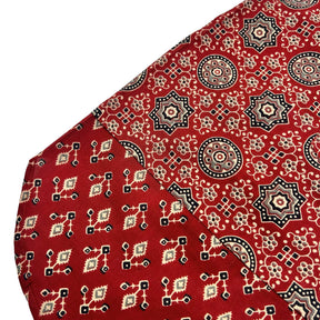 MAROON AJRAKH BUTI PRINT WAISTCOAT STYLE KURTA FOR DOGS AND CATS