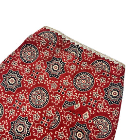 MAROON AJRAKH BUTI PRINT WAISTCOAT STYLE KURTA FOR DOGS AND CATS