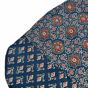NAVY BLUE AJRAKH BUTI PRINT WAISTCOAT STYLE KURTA FOR DOGS AND CATS