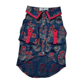 NAVY BLUE AJRAKH MODAL SILK KURTA FOR DOGS AND CATS