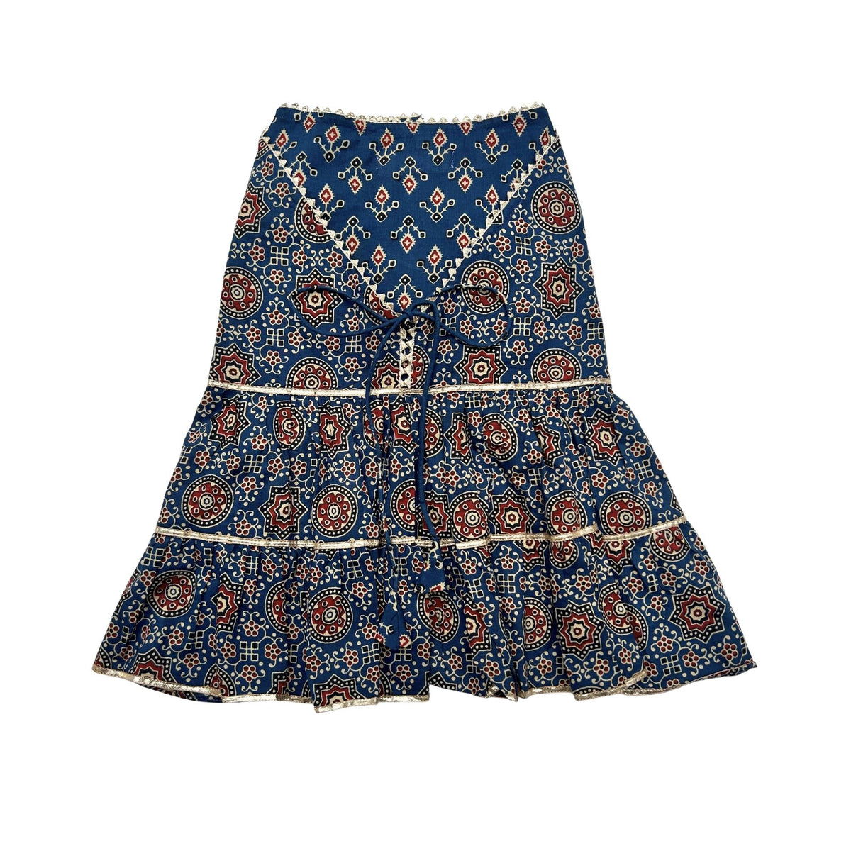 NAVY BLUE AJRAKH BUTI PRINT ANARKALI FOR DOGS AND CATS