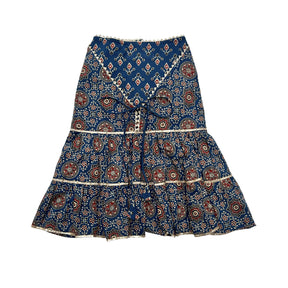 NAVY BLUE AJRAKH BUTI PRINT ANARKALI FOR DOGS AND CATS