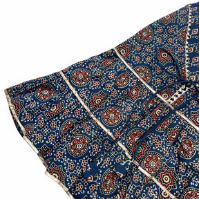 NAVY BLUE AJRAKH BUTI PRINT ANARKALI FOR DOGS AND CATS
