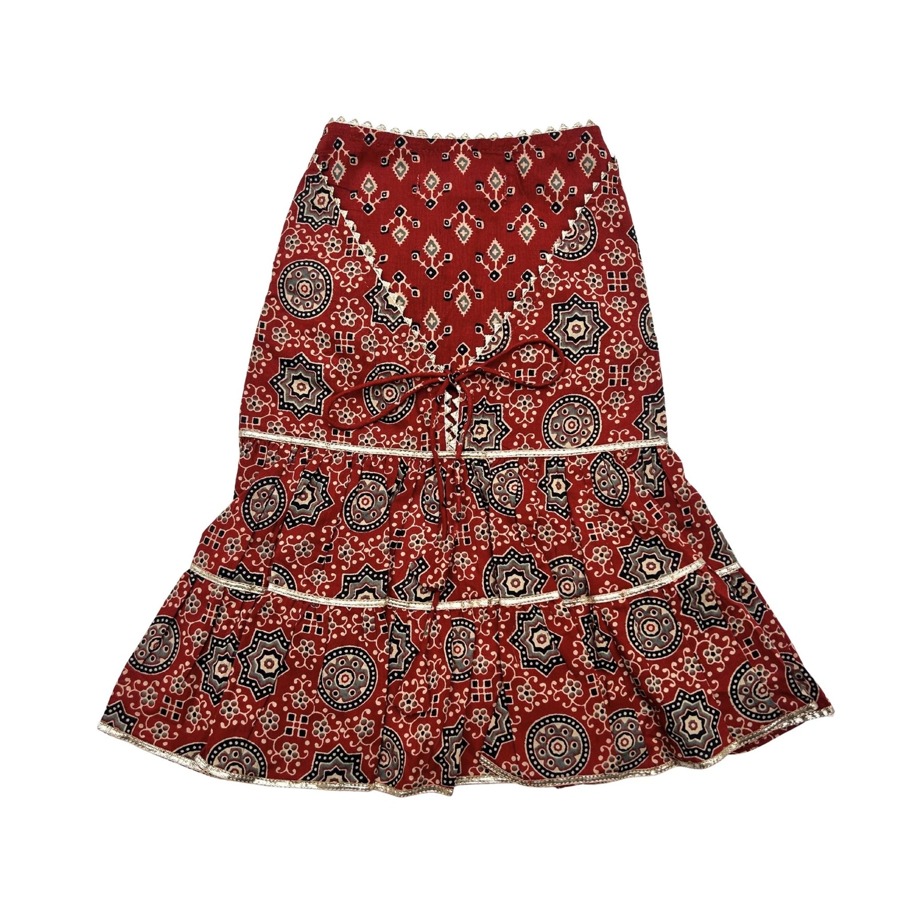 MAROON AJRAKH BUTI ANARKALI + LITTLE SISTER RAKHI FOR DOGS AND CATS