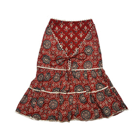 MAROON AJRAKH BUTI ANARKALI + LITTLE SISTER RAKHI FOR DOGS AND CATS
