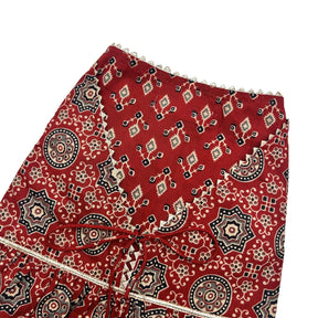 MAROON AJRAKH BUTI PRINT ANARKALI FOR DOGS AND CATS