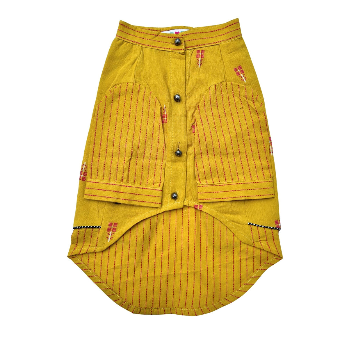 MUSTARD JAMDANI HANDWOVEN KURTA FOR DOGS AND CATS
