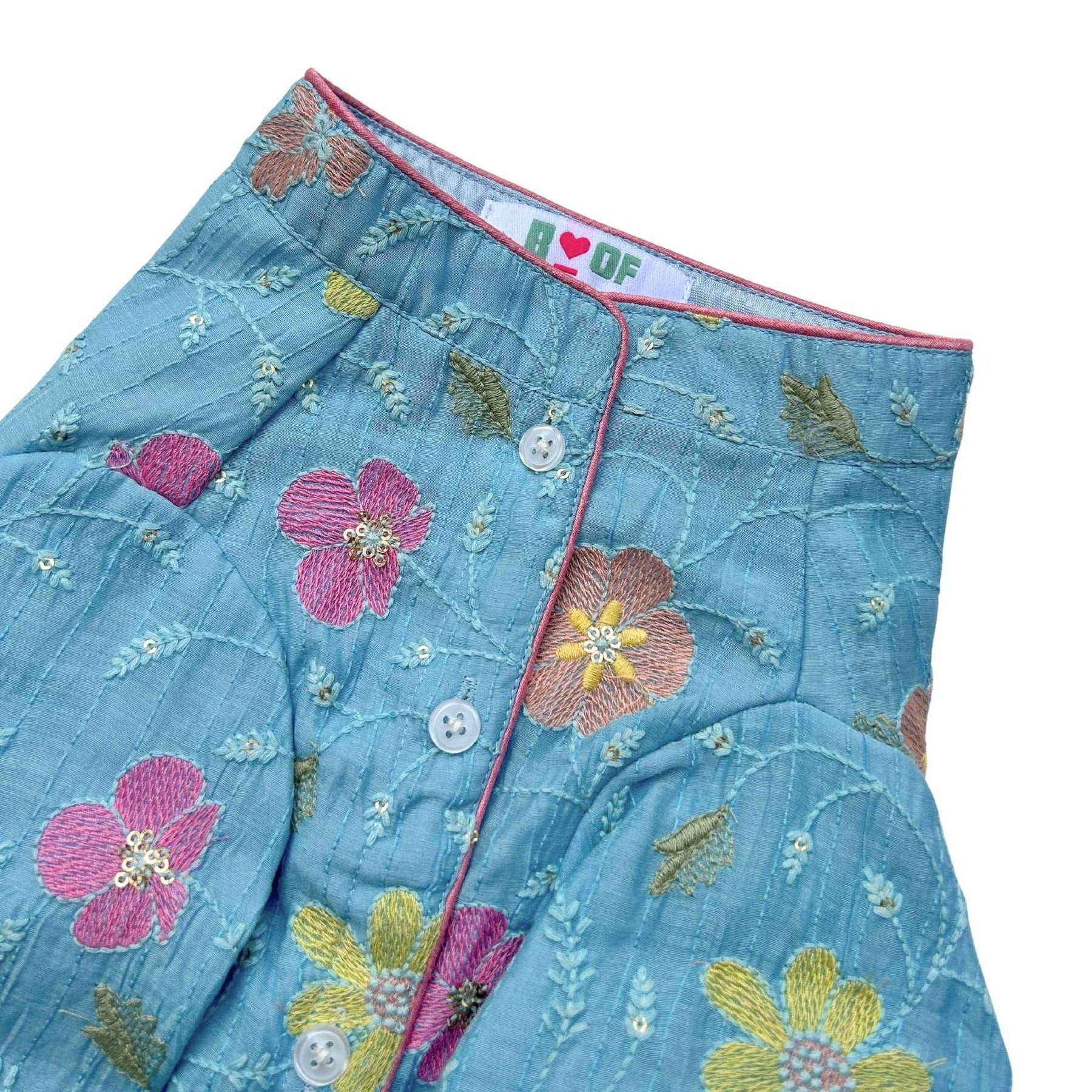 PASTEL BLUE FLORAL THREAD EMBROIDERED KURTA FOR DOGS AND CATS