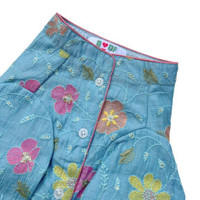 PASTEL BLUE FLORAL THREAD EMBROIDERED KURTA FOR DOGS AND CATS