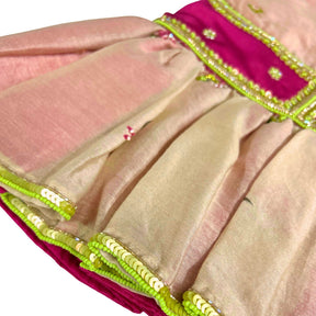 LIME GILDED PINK BLOSSOM HAND EMBROIDERED LEHENGA FOR DOGS AND CATS