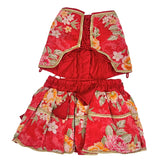 RED FLORAL ZARI LEHENGA FOR DOGS AND CATS