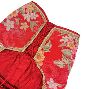 RED FLORAL ZARI LEHENGA FOR DOGS AND CATS