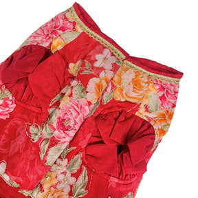 RED FLORAL ZARI LEHENGA FOR DOGS AND CATS