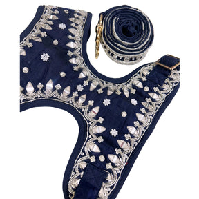 BLUE SILVER EMBELLISHED HARNESS + LEASH FOR DOG AND CATS