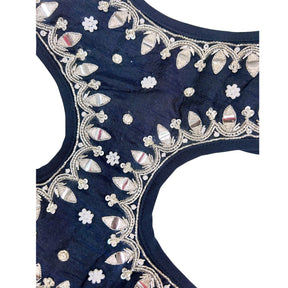 BLUE SILVER EMBELLISHED HARNESS + LEASH FOR DOG AND CATS