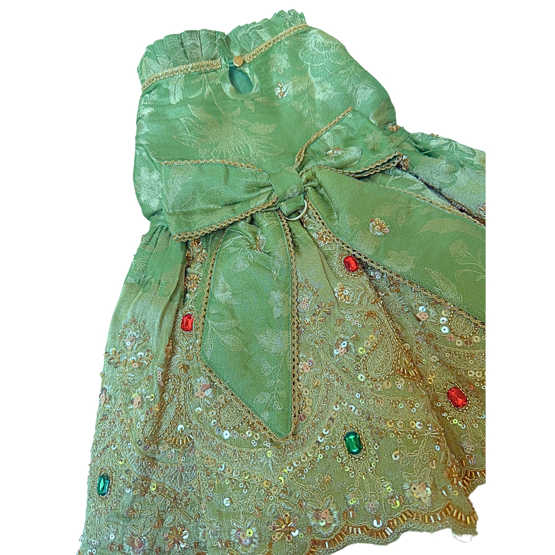 GREEN HEER JEWEL EMBROIDERED TUTU DRESS FOR DOGS AND CATS