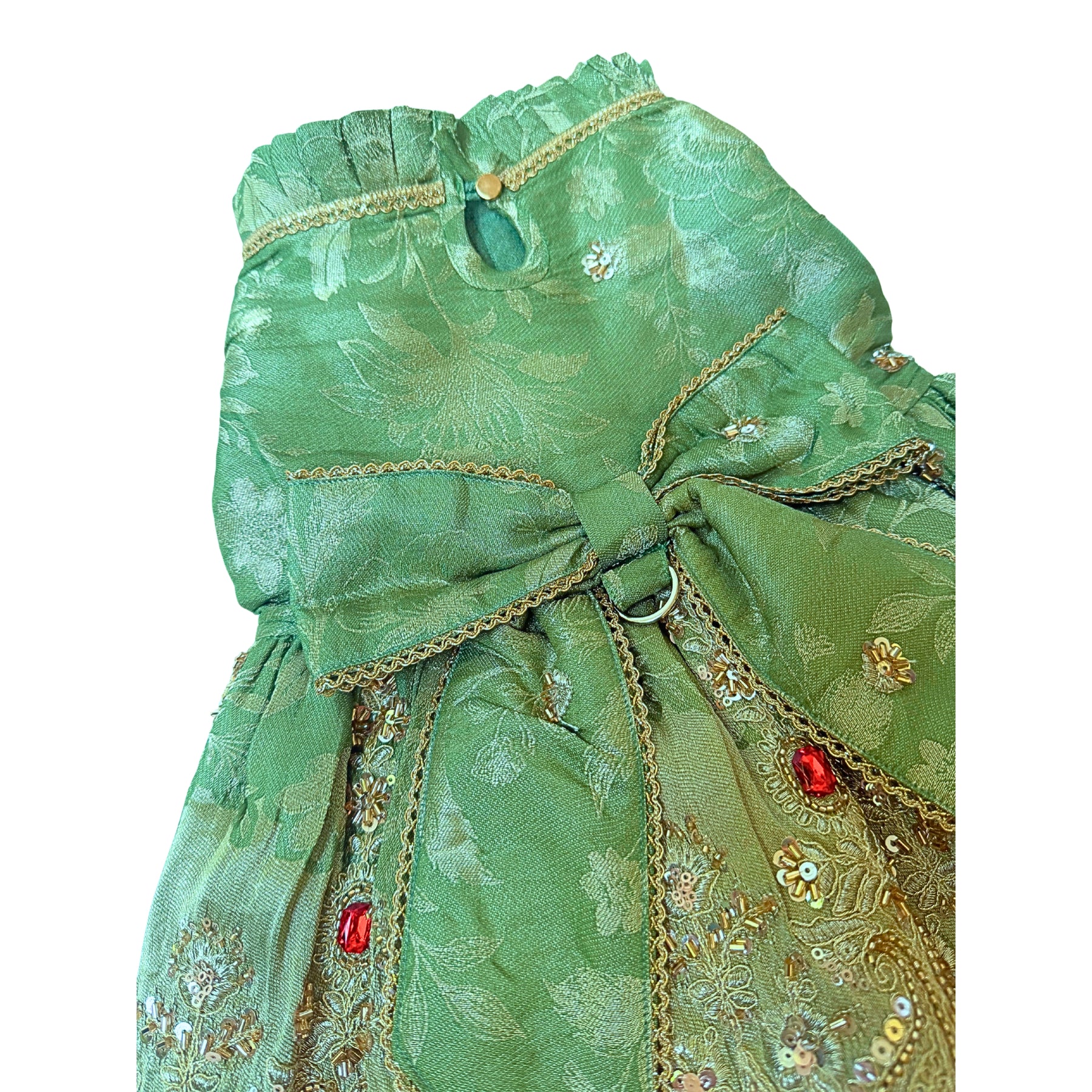GREEN HEER JEWEL EMBROIDERED TUTU DRESS FOR DOGS AND CATS
