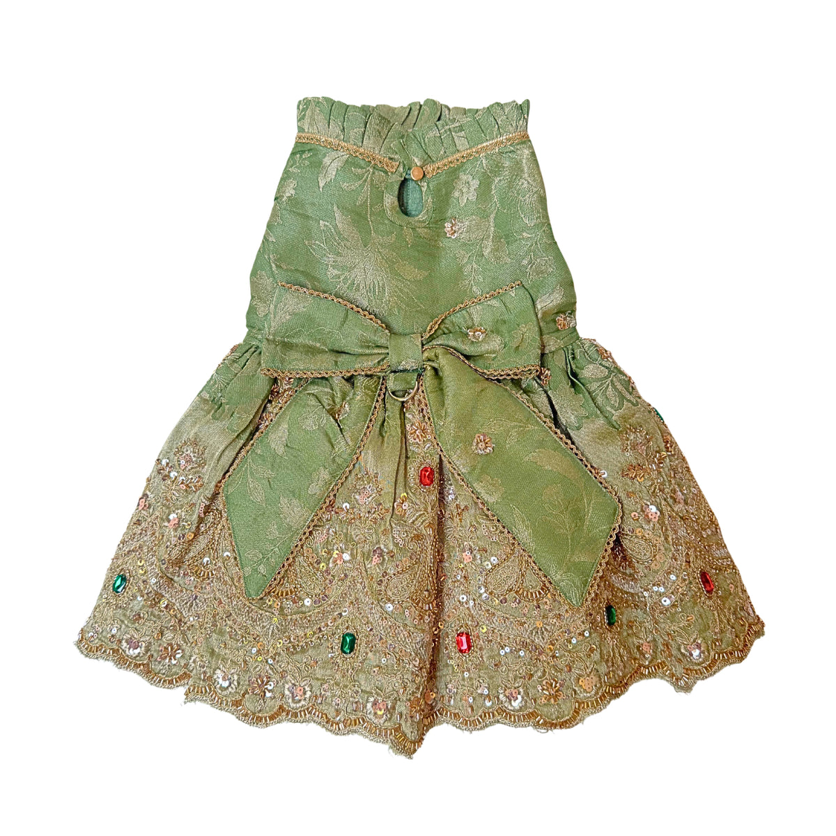 GREEN HEER JEWEL EMBROIDERED TUTU DRESS FOR DOGS AND CATS