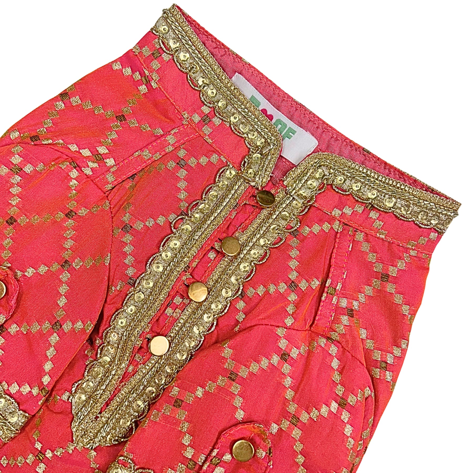 TWO TONE RED BROCADE KURTA FOR DOGS AND CATS