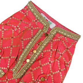 TWO TONE RED BROCADE KURTA FOR DOGS AND CATS