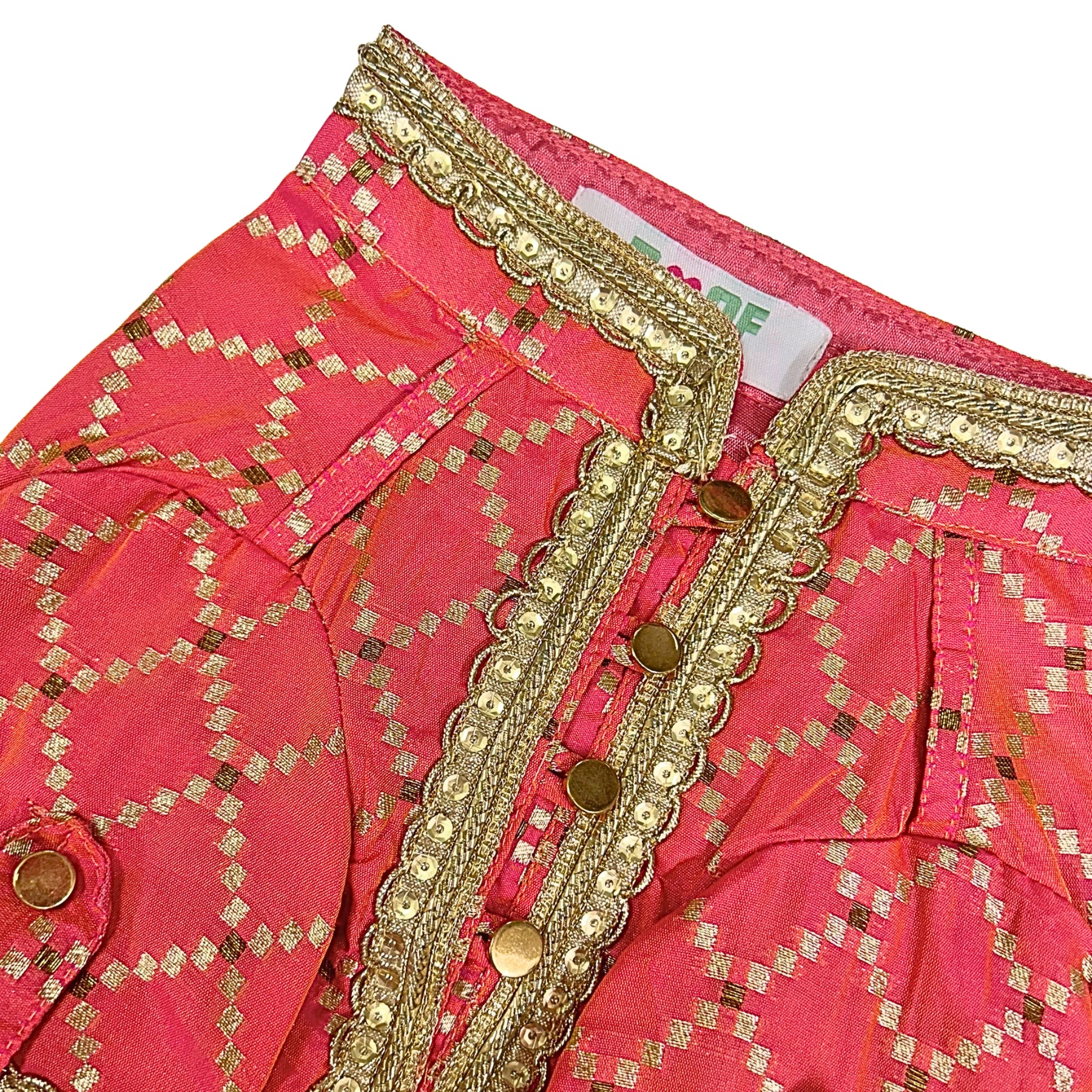 TWO TONE RED BROCADE KURTA FOR DOGS AND CATS