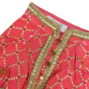 TWO TONE RED BROCADE KURTA FOR DOGS AND CATS