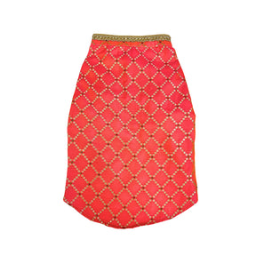 TWO TONE RED BROCADE KURTA FOR DOGS AND CATS