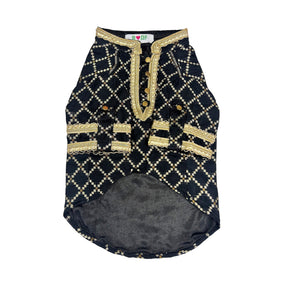 BLACK BROCADE KURTA FOR DOGS AND CATS