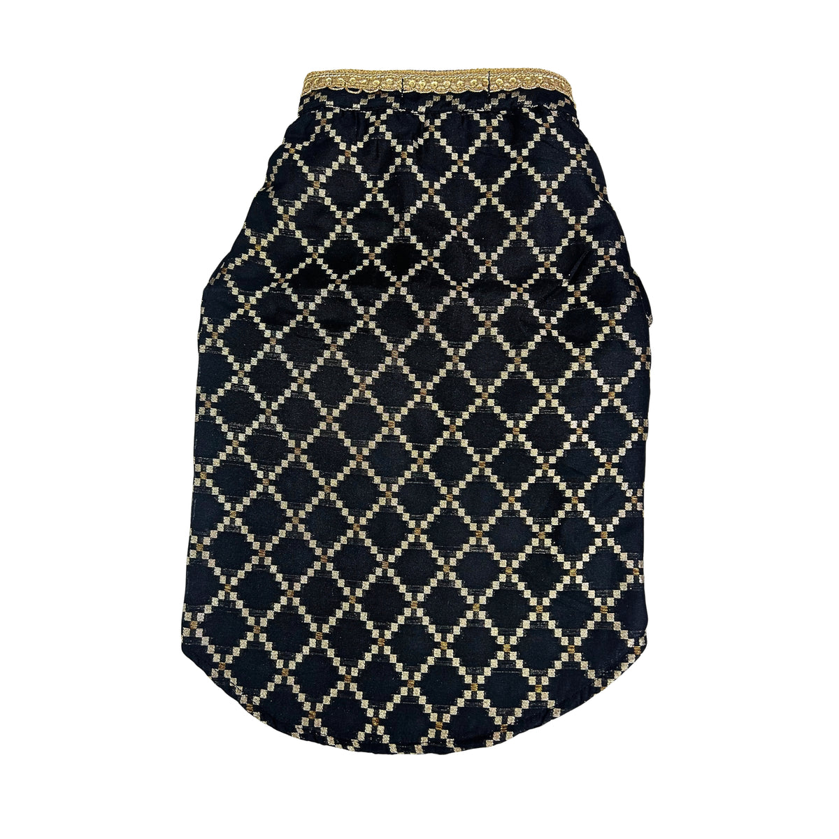 BLACK BROCADE KURTA FOR DOGS AND CATS