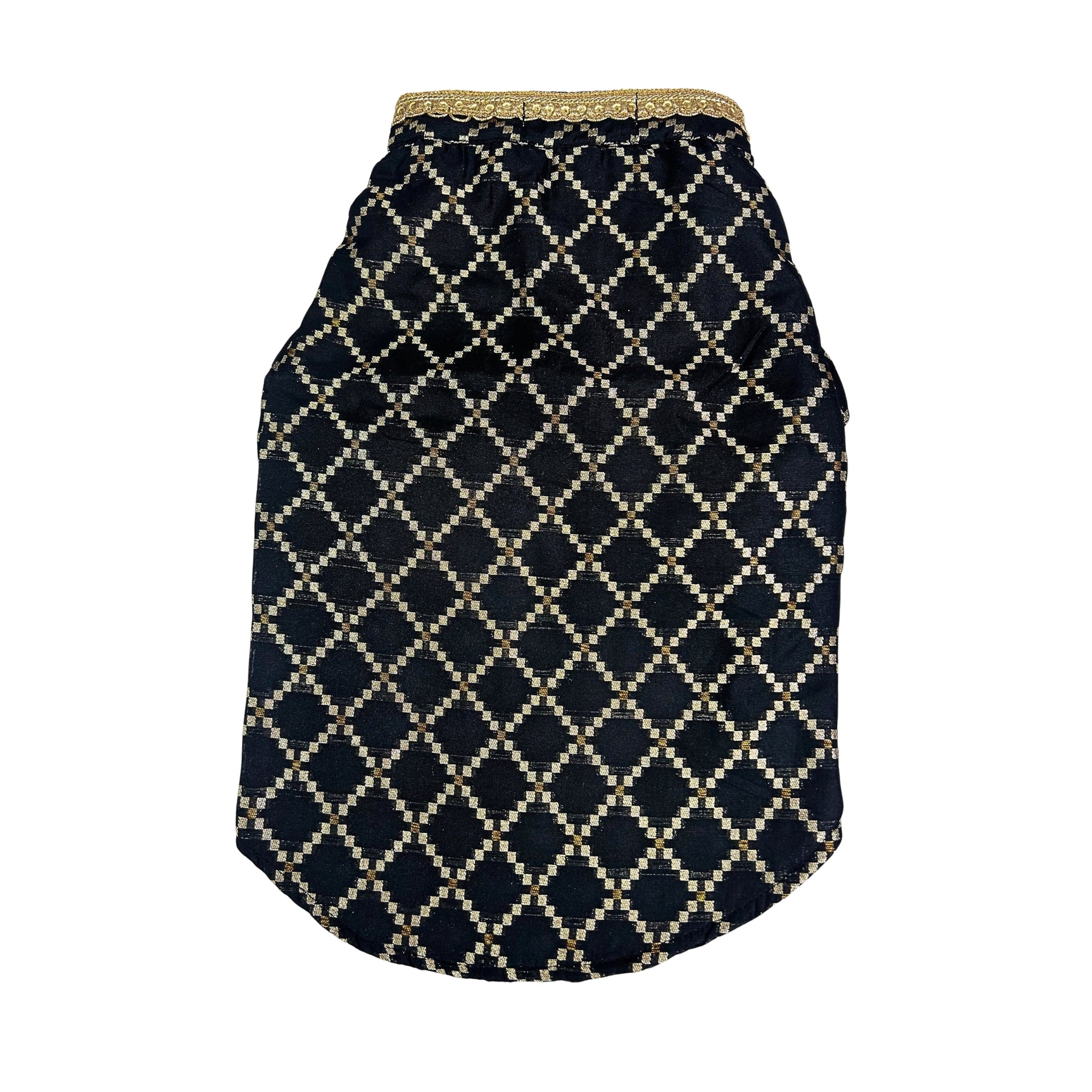 BLACK BROCADE KURTA FOR DOGS AND CATS